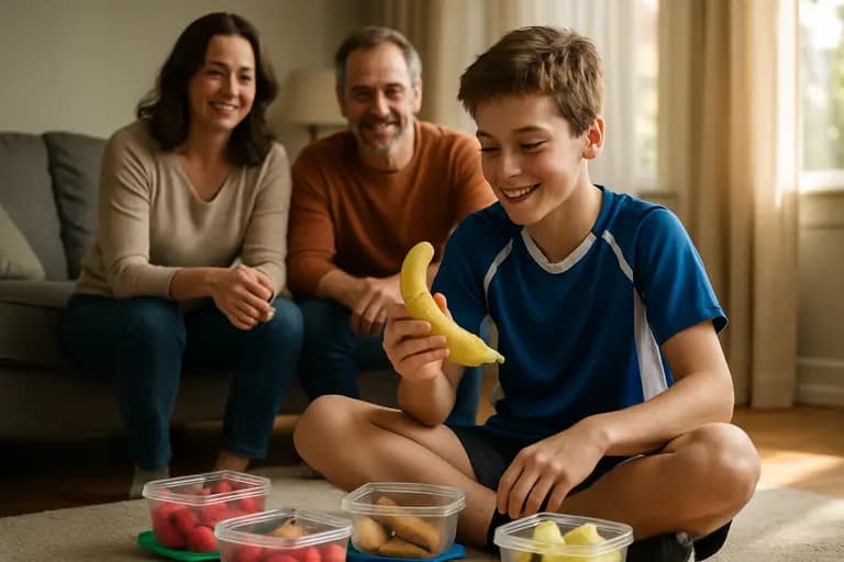 Teen athlete packing balanced snacks before practice