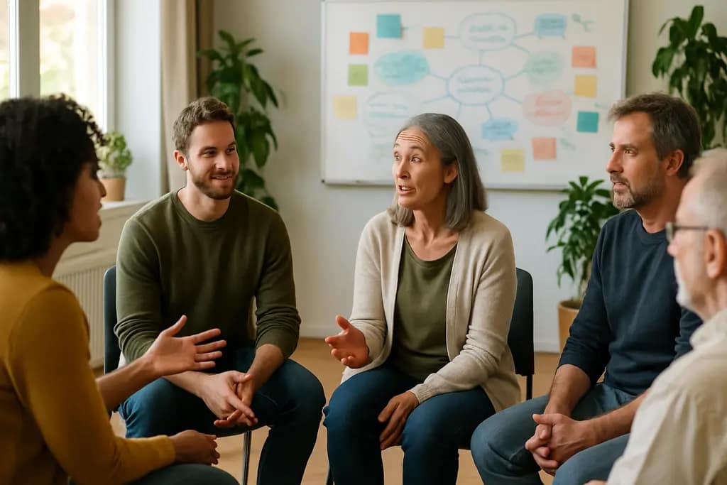 Faith in Mental Health group meeting in a calm community room