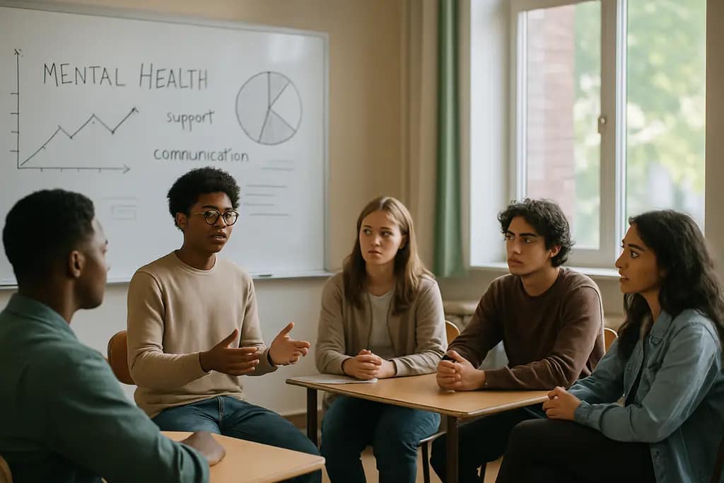 United for Youth school wellness discussion with students and caring adults