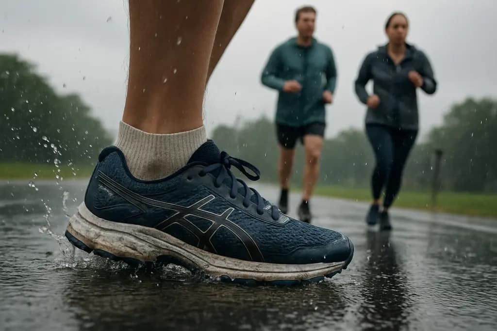 Weekend Warrior Injuries planning with shoes, water, and a walking route map