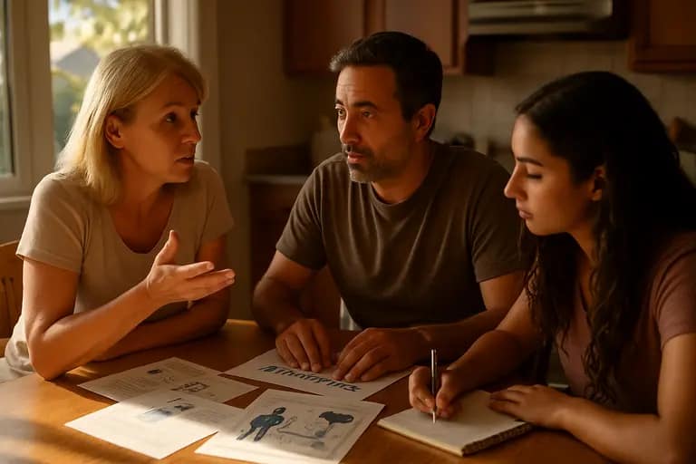 Family caregiver writing questions before a medical appointment